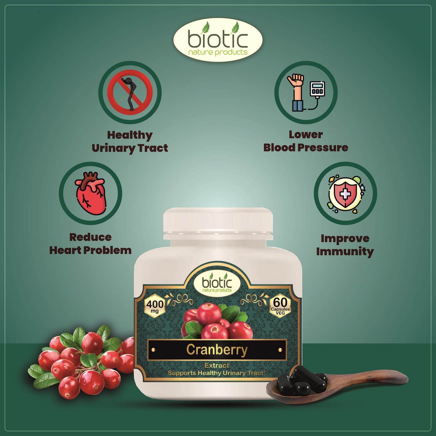 Buy Best Cranberry Capsules - Cranberry Extract Capsules - Cranberry Fruit Extract - UTI Capsule - Cranberry Capsules for UTI - Image 2