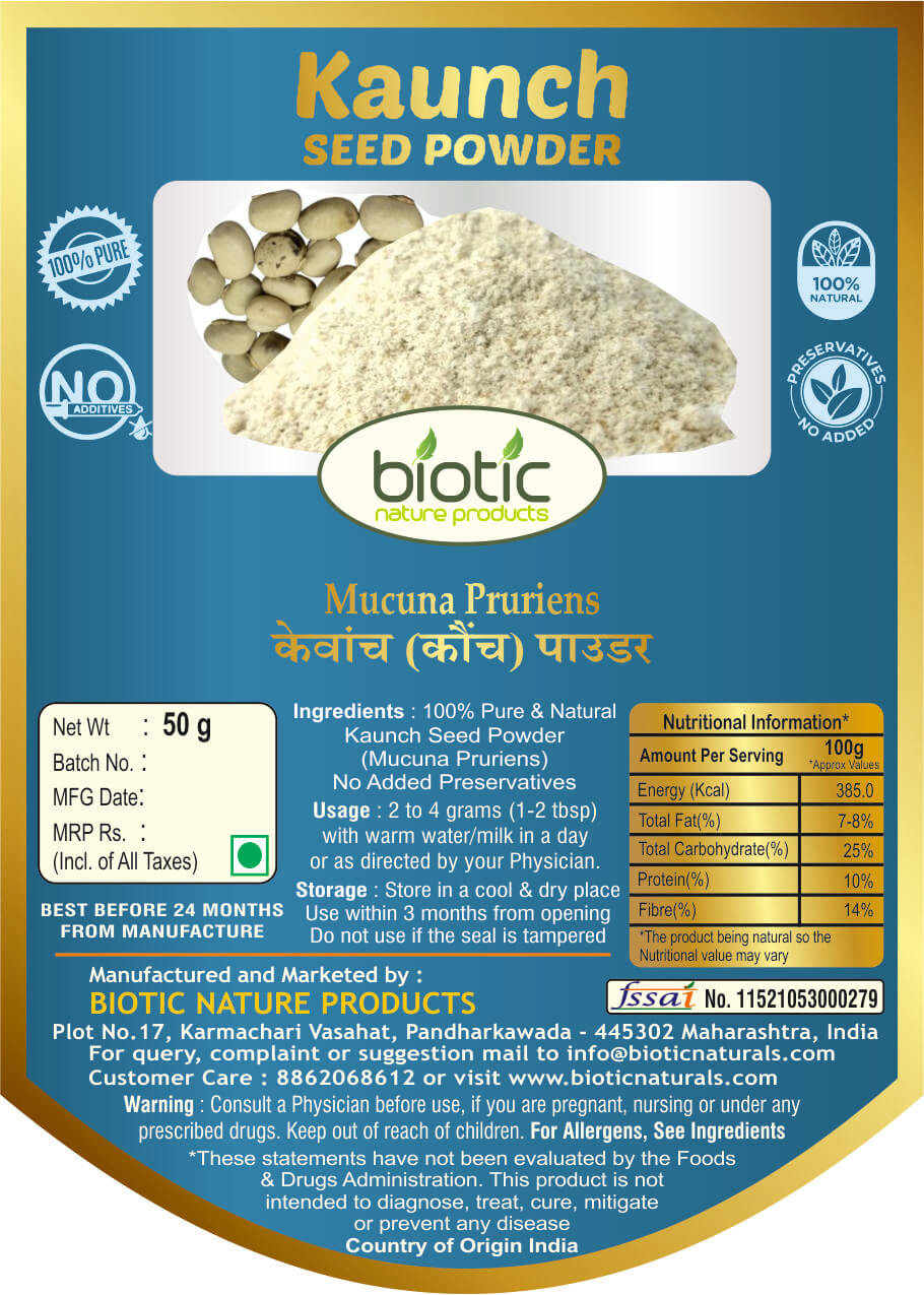 Safed Musli, Ashwagandha, Shatavari, Kaunch Seed and Gokhru Powder - 250gm (50gm each) - Image 4