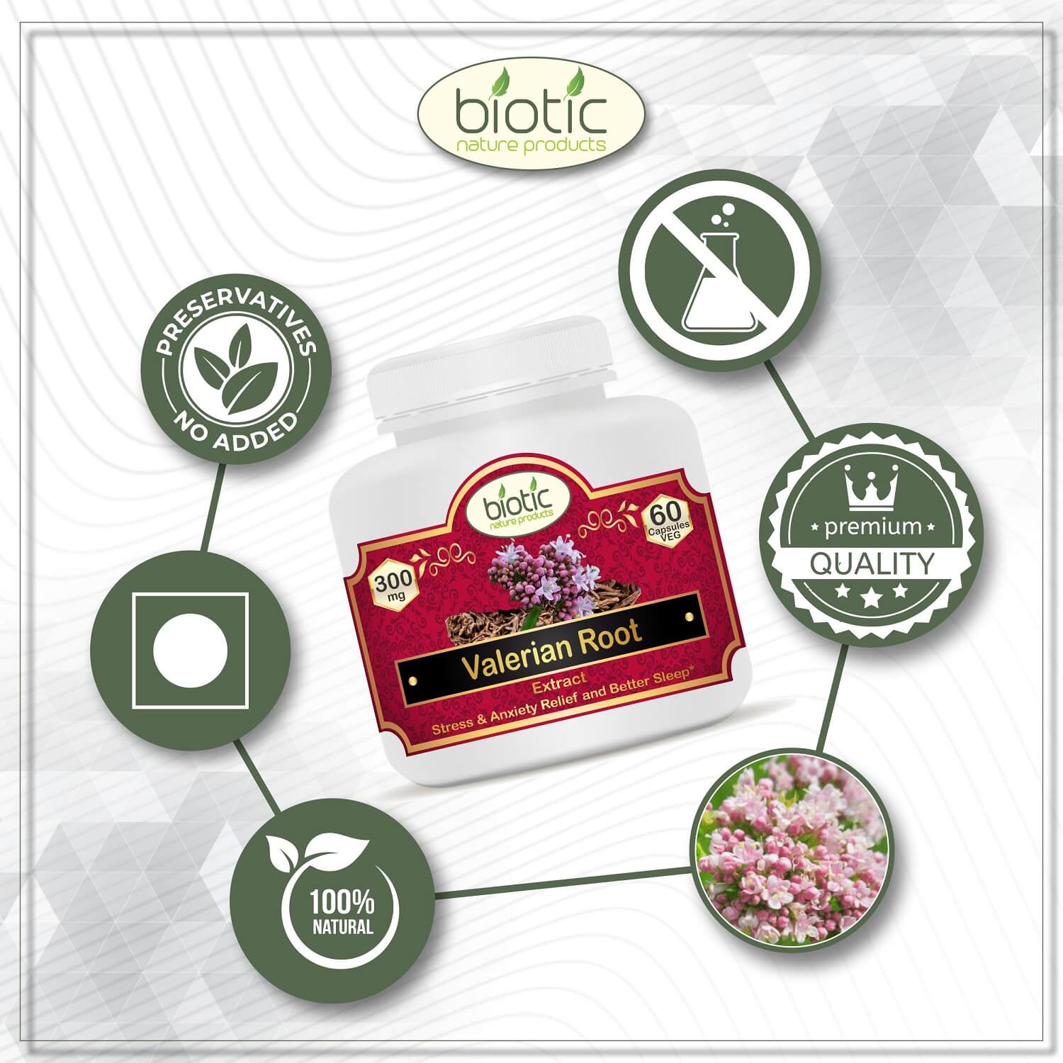 Valerian Root Extract ( वैलेरियन कैप्सूल ) 300mg - 60 Veg Capsules - Image 3