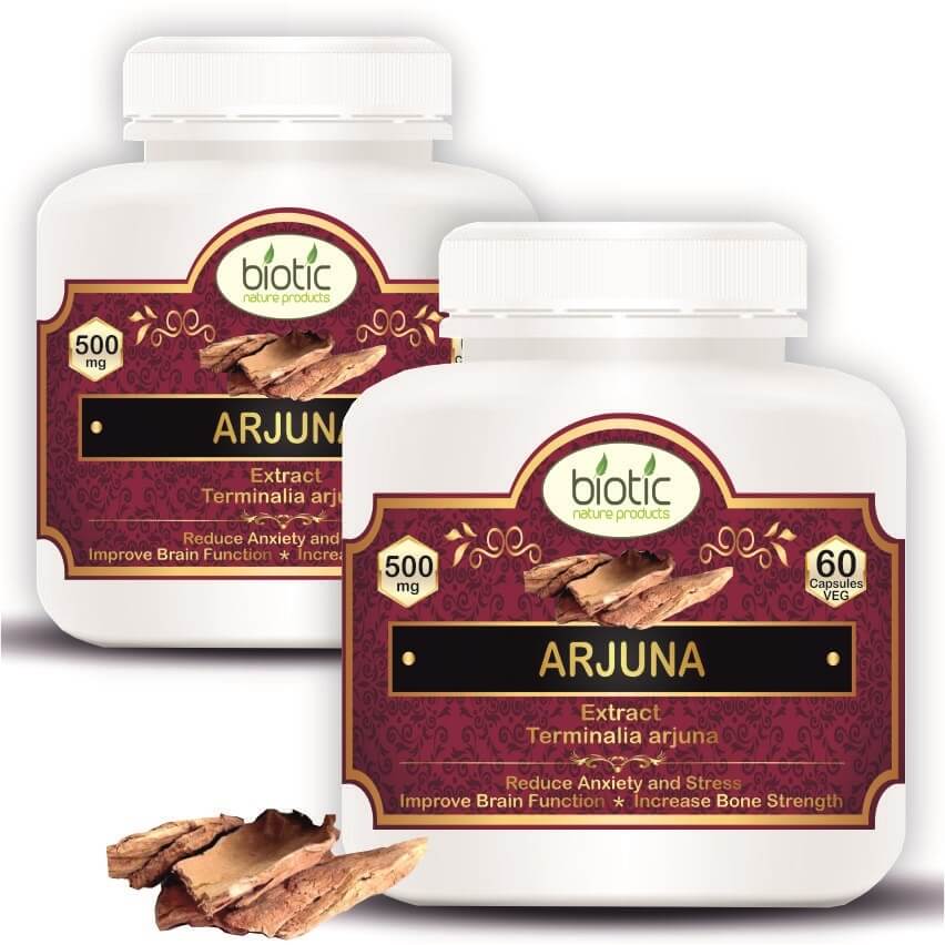 Arjuna Capsules Terminalia Arjuna Extract for Heart Care 500mg - 120 Veg Capsules